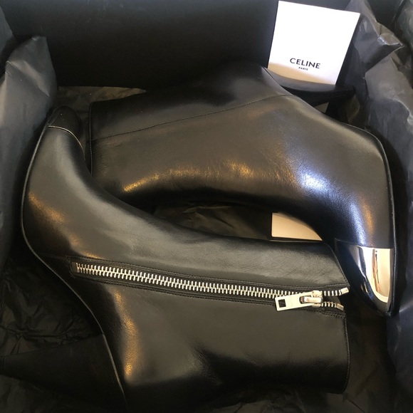 Authentic Celine Leather Boots 36.5 - Picture 1 of 10
